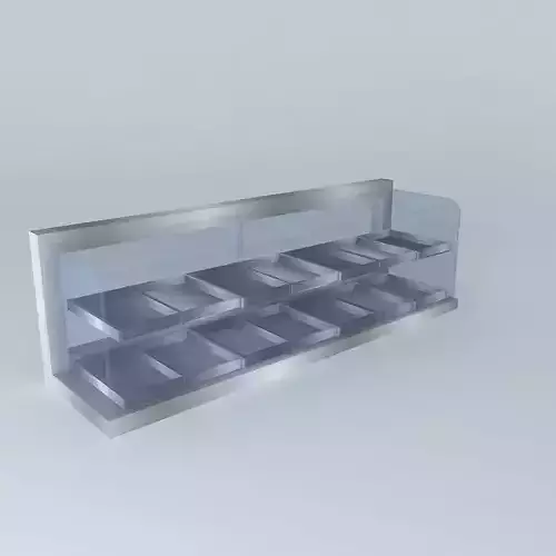 Kit glass display case with compartments