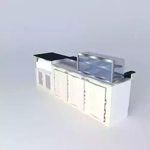 Kit cafe counter with glass top