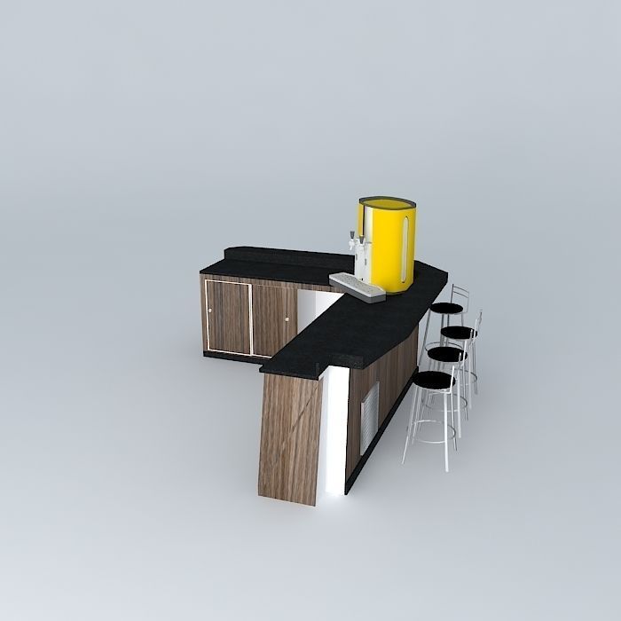 Kit305 Desk Cup Bar in L by Alex Marques Free 3D model_1