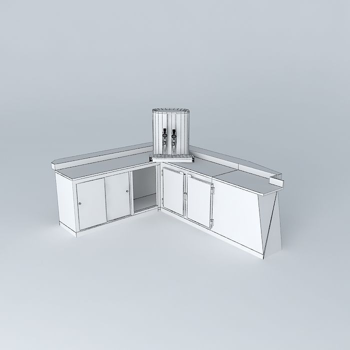 Kit305 Desk Cup Bar in L by Alex Marques Free 3D model_4