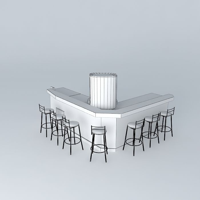 Kit305 Desk Cup Bar in L by Alex Marques Free 3D model_3