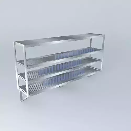 Kit stainless steel shelf with bottles
