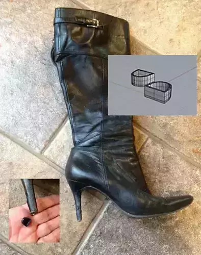 3D printable Woman Boot Heel 3D print model