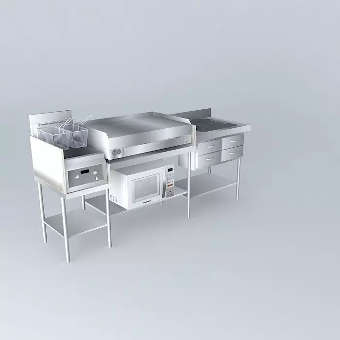 Ki240 stainless steel kitchen Free 3D model