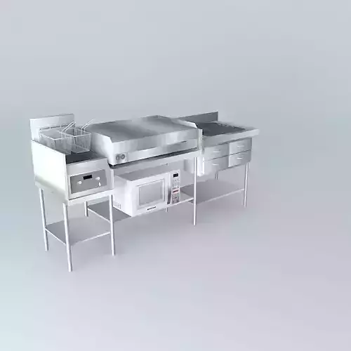Ki240 stainless steel kitchen with two burners and sink