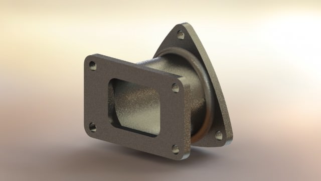 Exhaust flange asm Free 3D model_1