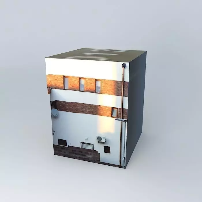 Lerrosbutik box with building Free 3D model