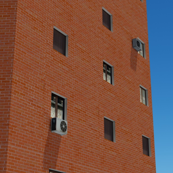 Building with windows and balconies 3D model_9