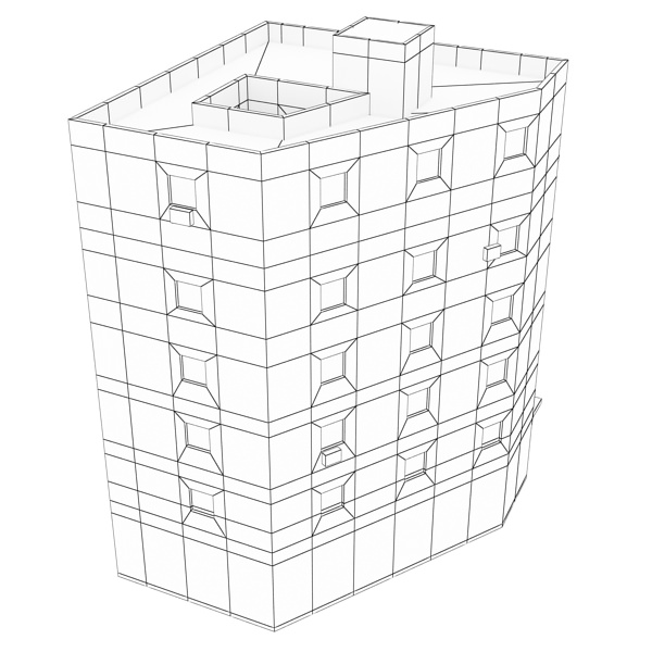 Building with windows and balconies 3D model_14