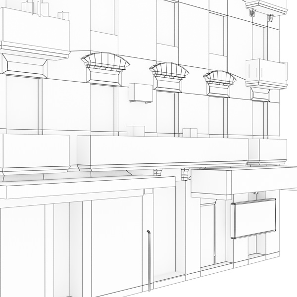 Building with windows and balconies 3D model_15