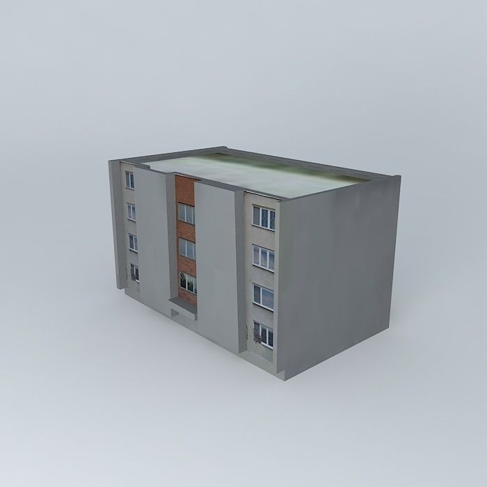 Western housing 66 condominiums Bytovka č 66 Free 3D model_1