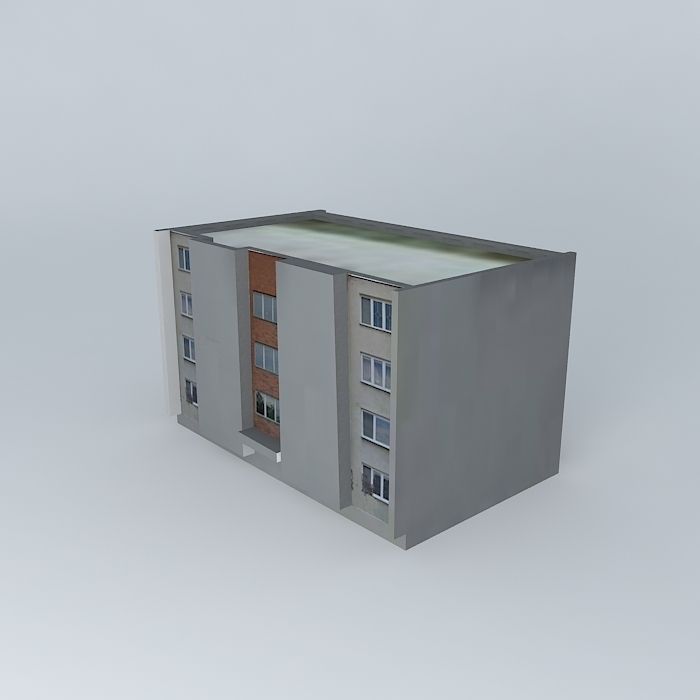 Western housing 67 condominiums bytovy dom č67 Sídlisko Západ Free 3D model_1