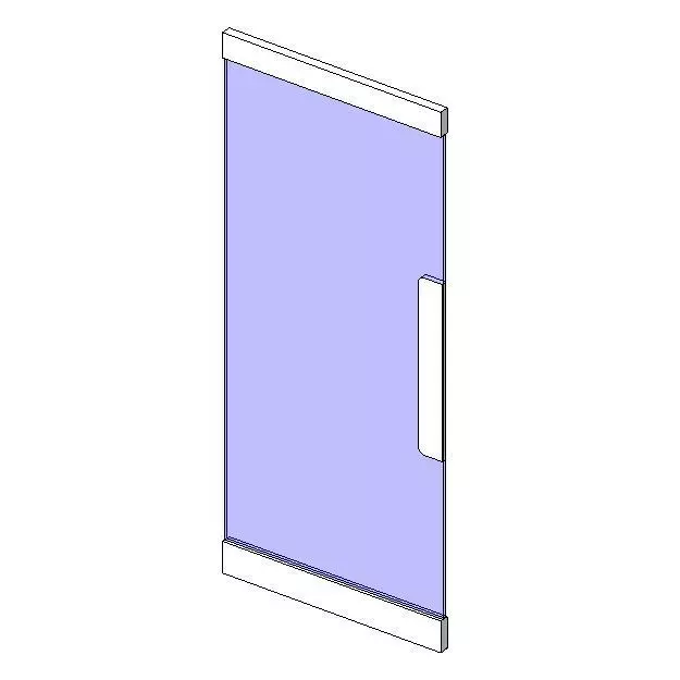 Door - Single Glass - Framed - push plate AUS Free 3D model_0