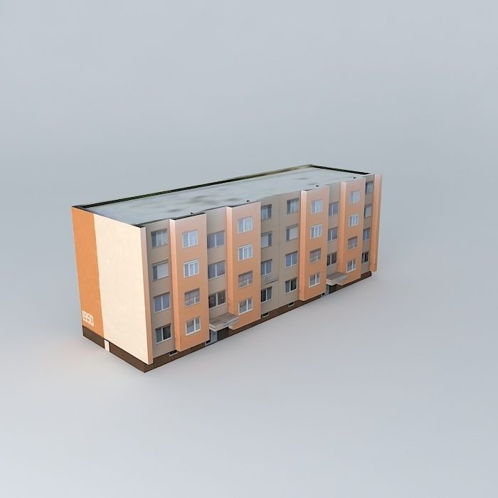 1950 Block of flats, č 1950 Free 3D model_1