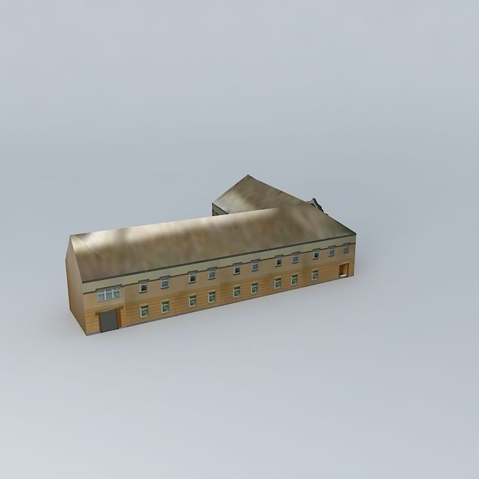 Former computer center building Free 3D model_1