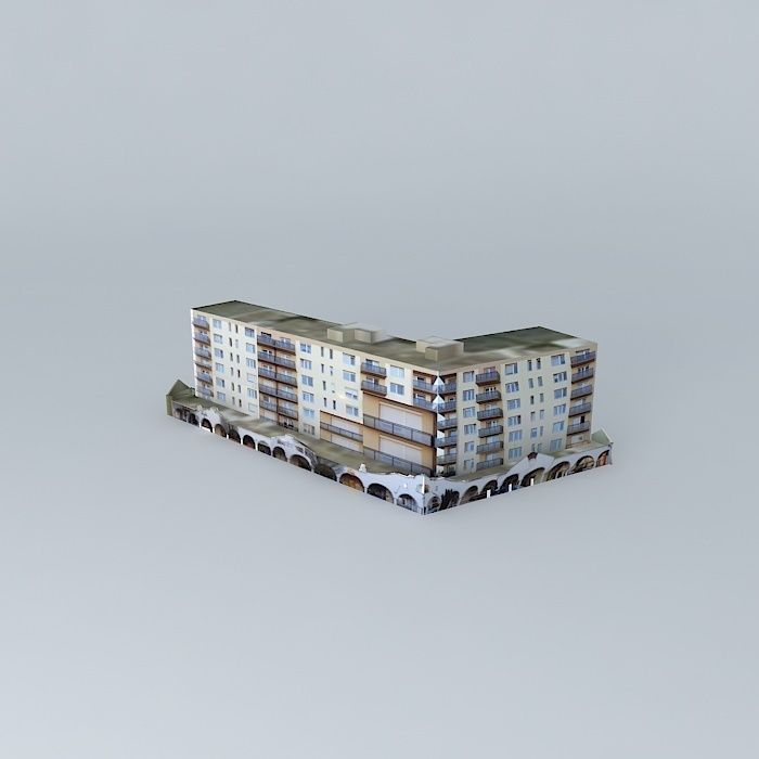 Polar 8 storey L shaped block Free 3D model_2