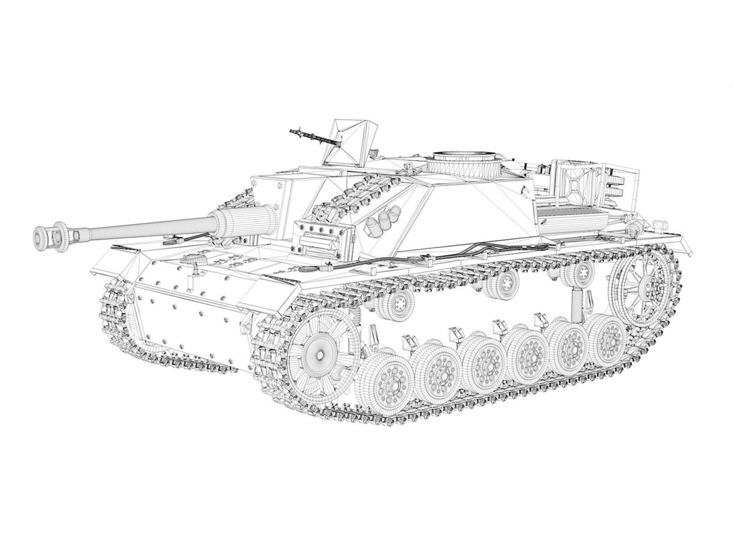 StuG III - Ausf G - 1024 - Early Production 3D model_12