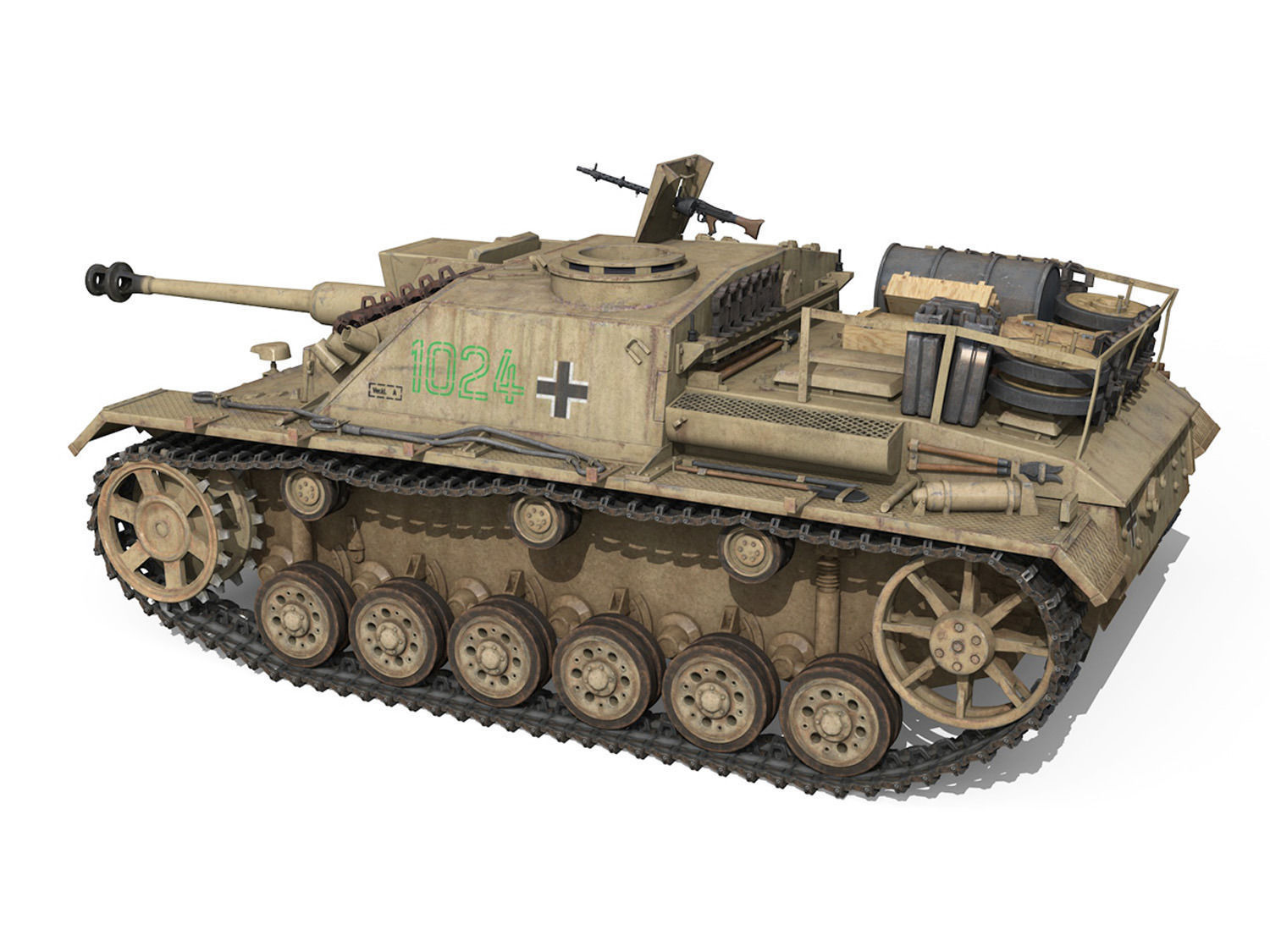 StuG III - Ausf G - 1024 - Early Production 3D model_3