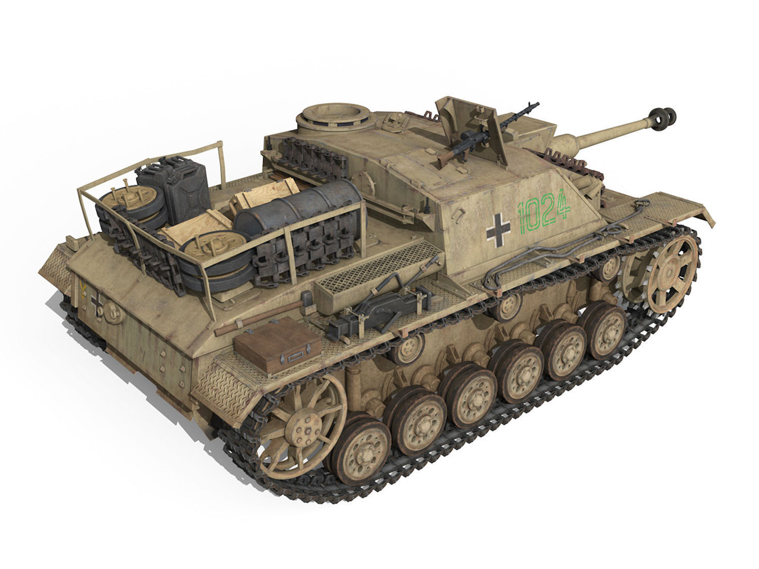 StuG III - Ausf G - 1024 - Early Production 3D model_5