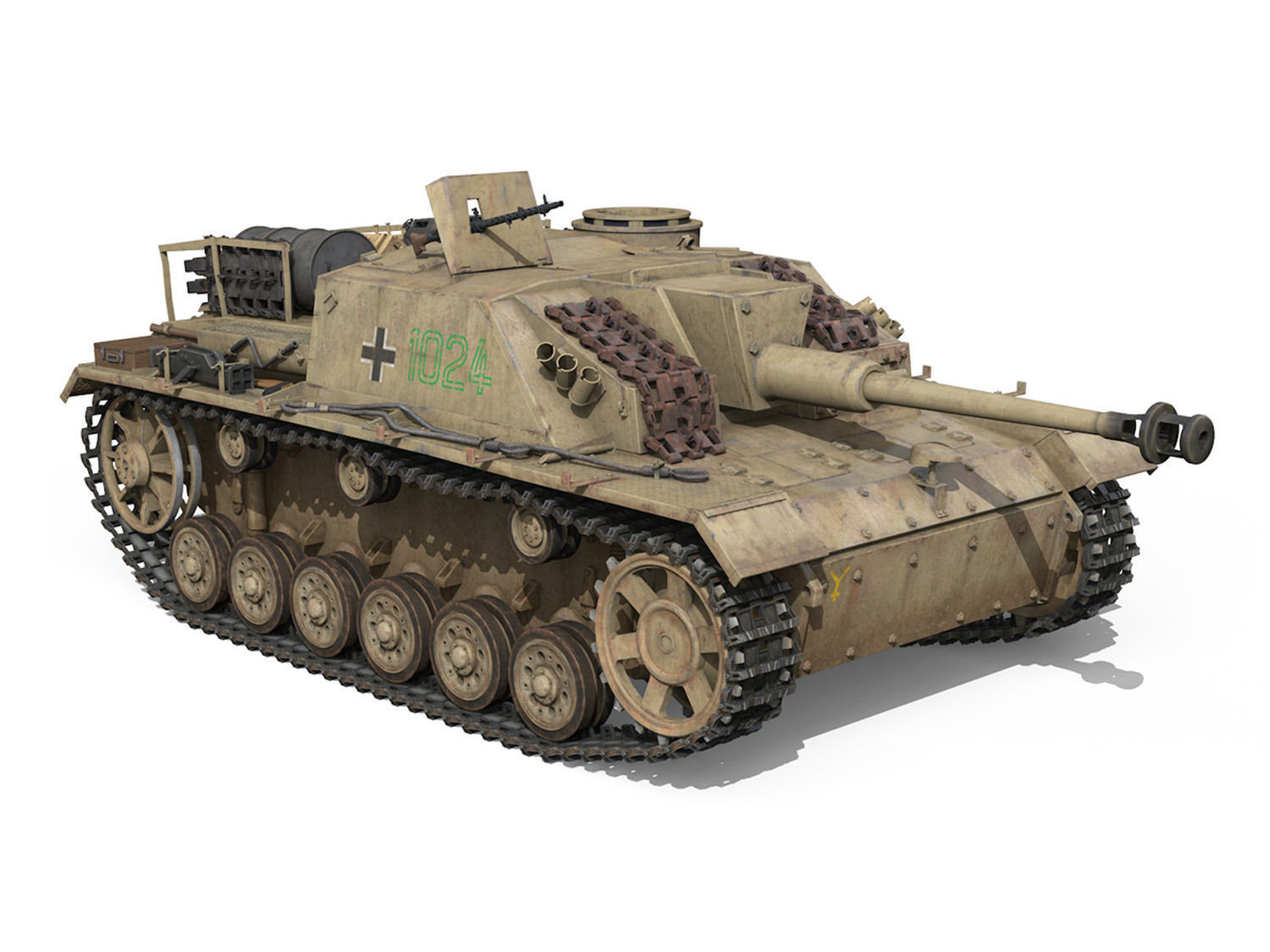 StuG III - Ausf G - 1024 - Early Production 3D model_6