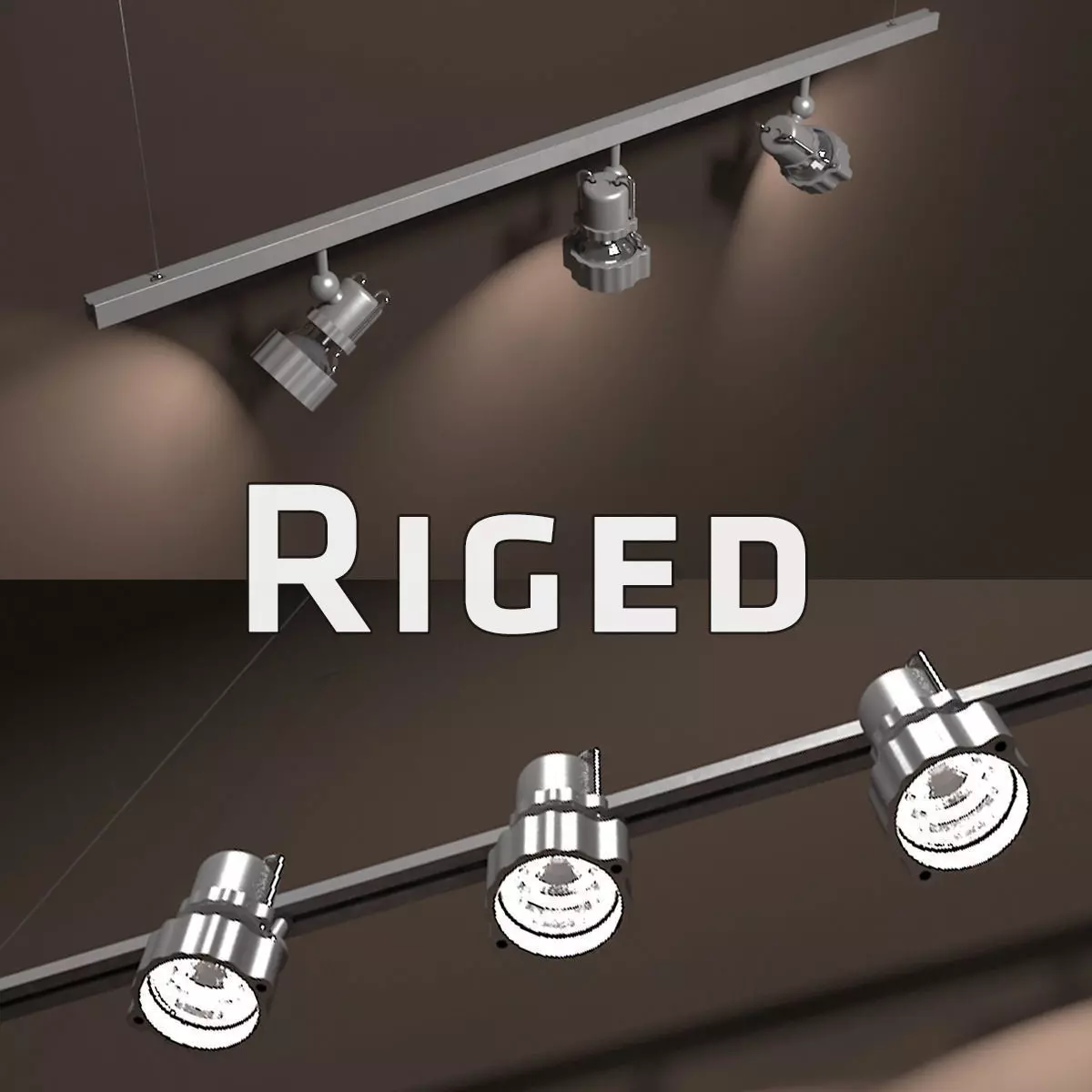 Gallery Light Set Rigged 3D model
