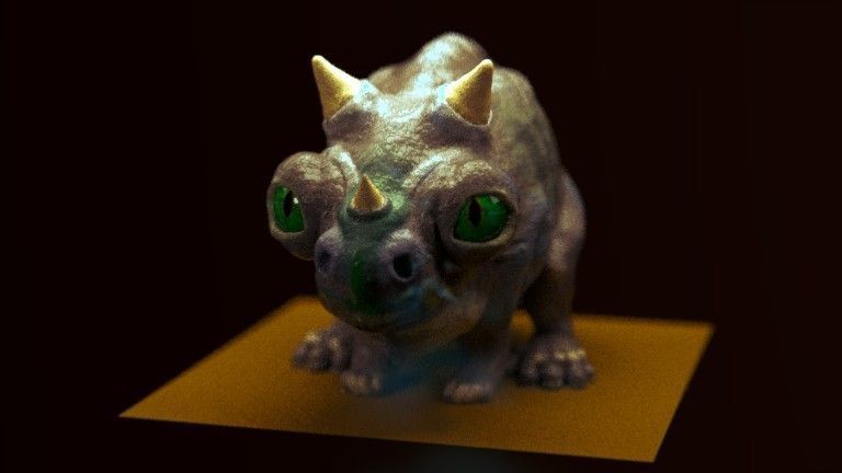 little alien reptile creature RIGGED 3D model_2