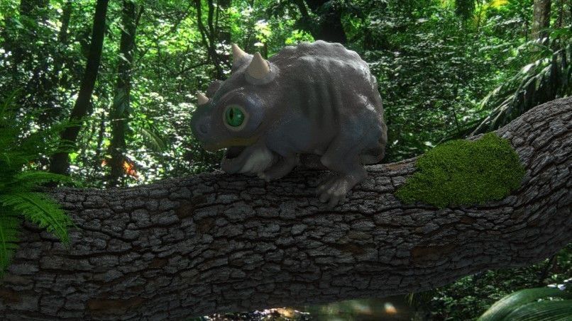 little alien reptile creature RIGGED 3D model_8