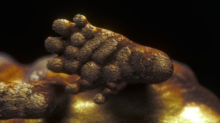 little alien reptile creature RIGGED 3D model_4