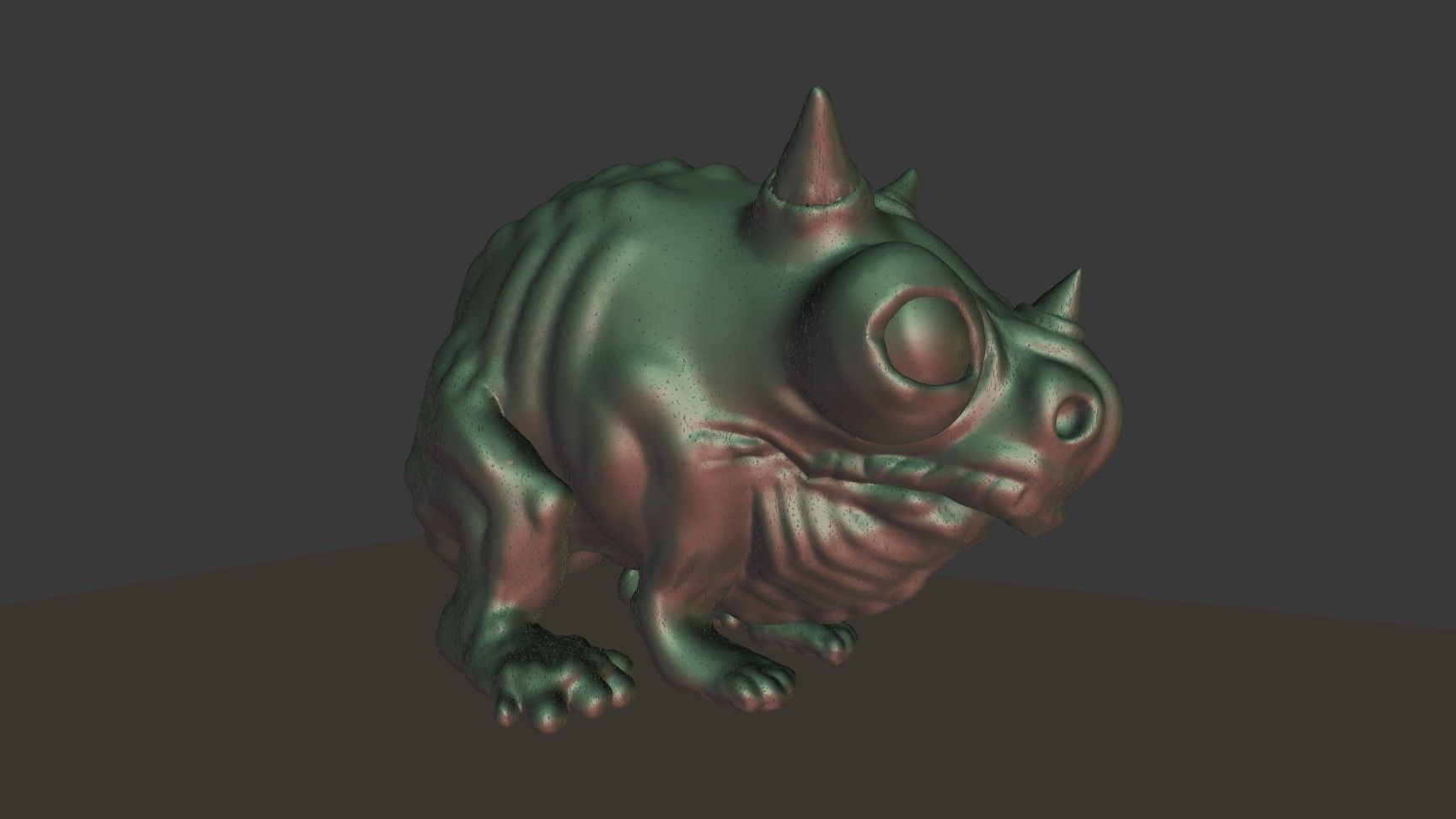 little alien reptile creature RIGGED 3D model_6