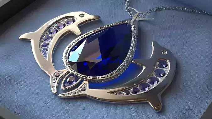 Pendant Jewel dolphin 3D model