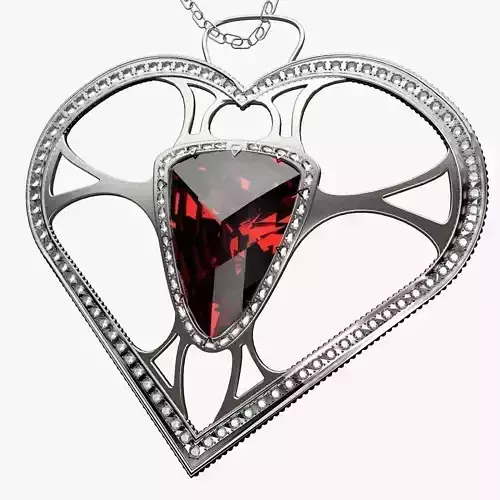 pendant jewel heart - Original design 3D model