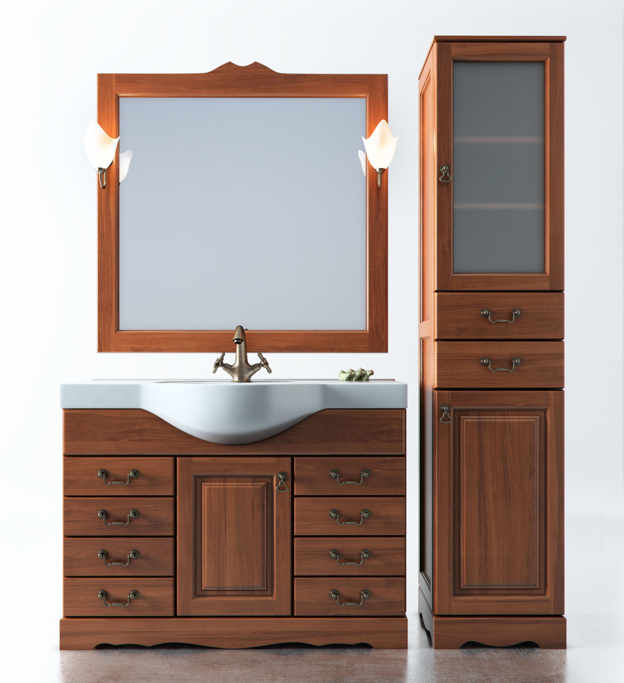 Set of bathroom furniture 3D model_0