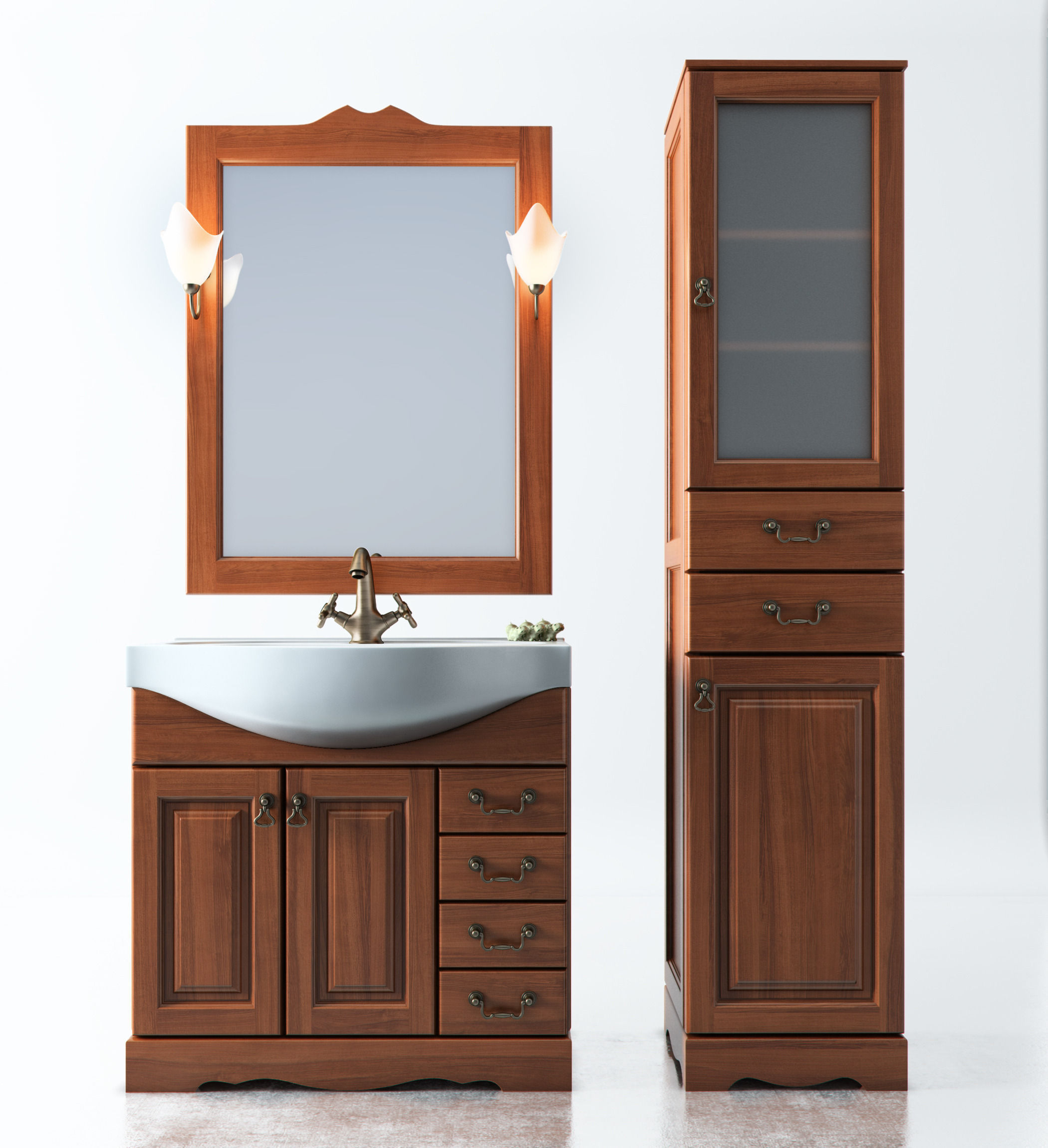 Set of bathroom furniture 3D model_2