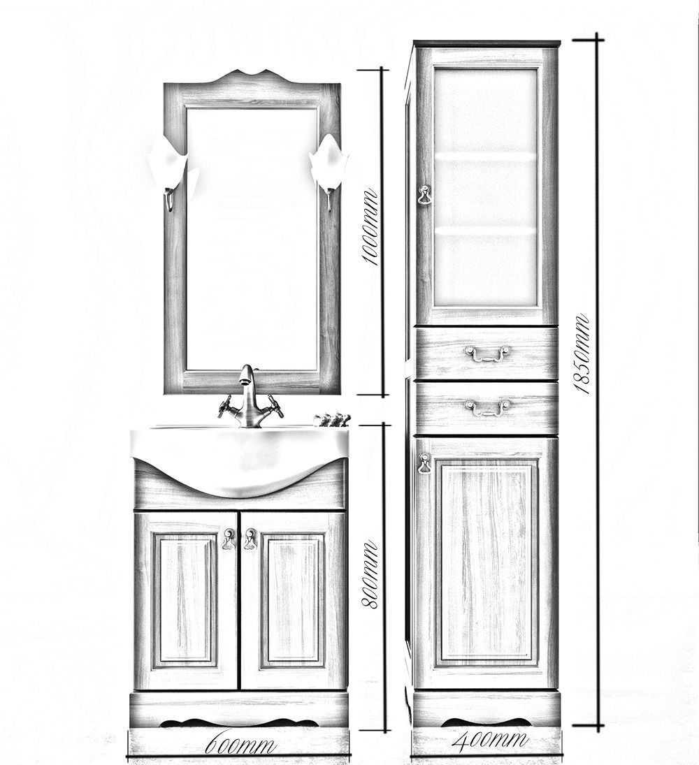 Set of bathroom furniture 3D model_4