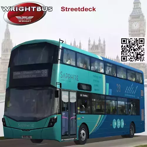 Wrightbus Streetdeck Sapphire livery Low-poly 3D model