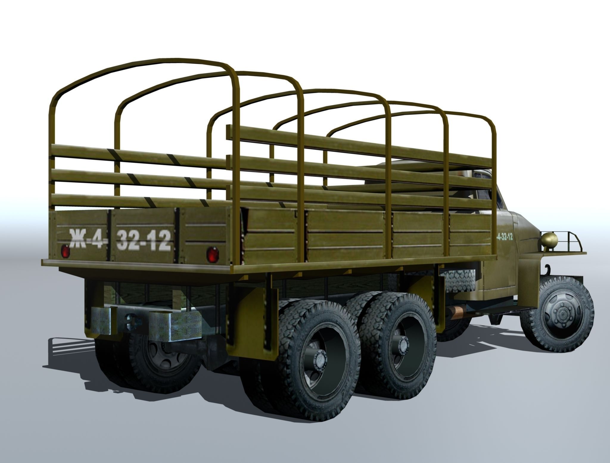 Studebaker us6 Low-poly 3D model_1