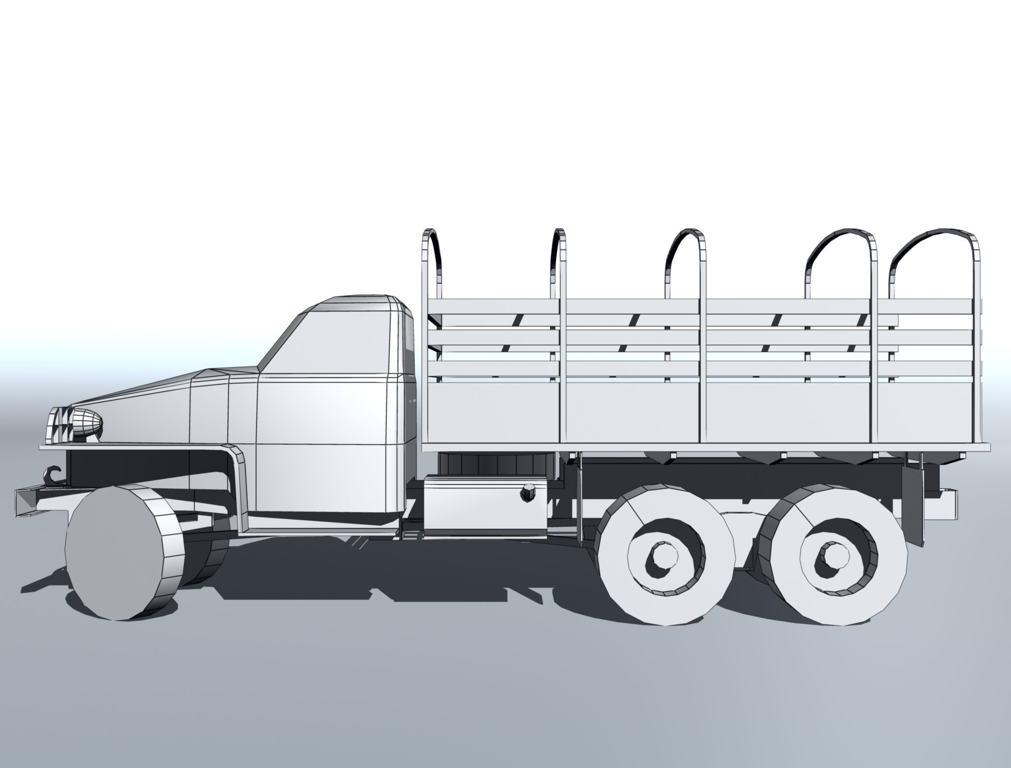 Studebaker us6 Low-poly 3D model_4