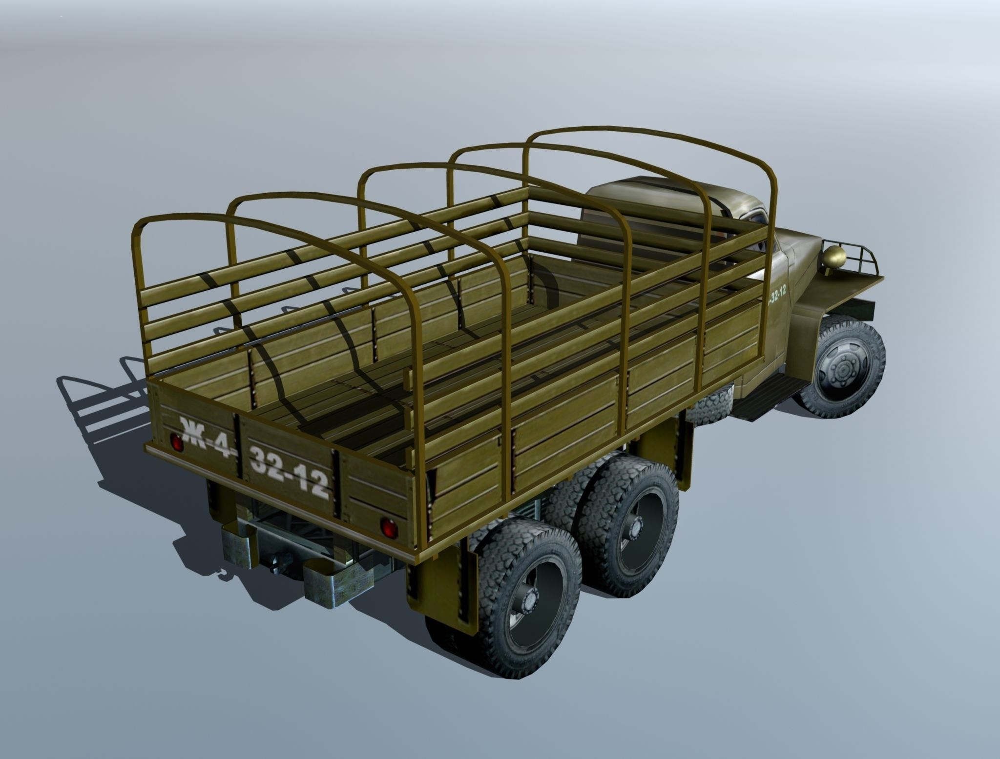 Studebaker us6 Low-poly 3D model_3