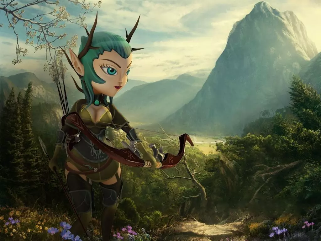 Chibi warrior Free low-poly 3D model