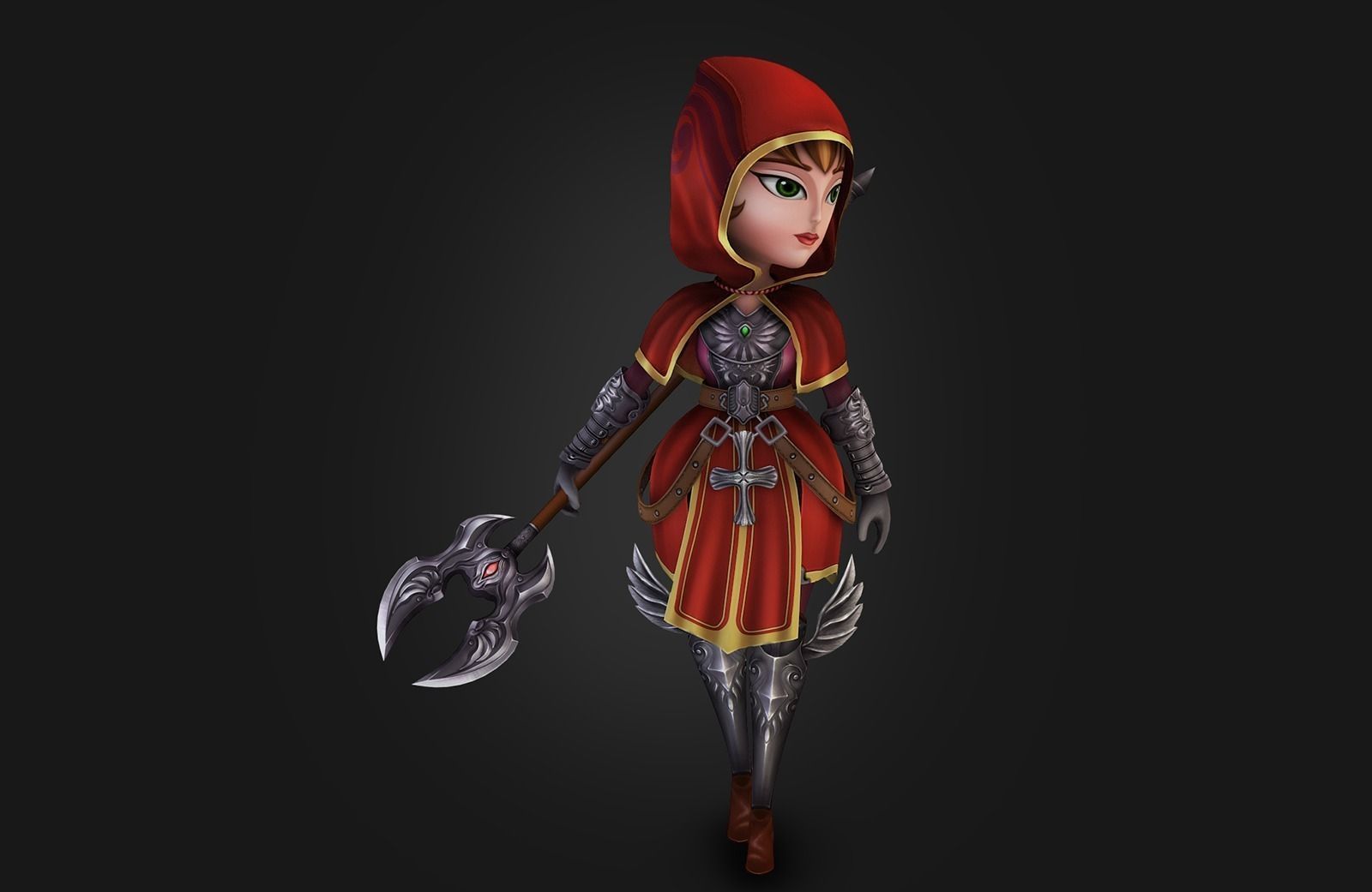 Medieval chibi warrior Free low-poly 3D model
