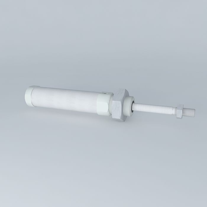 ISO 6432 cylinder diameter 16 mm flat back. Free 3D model_1