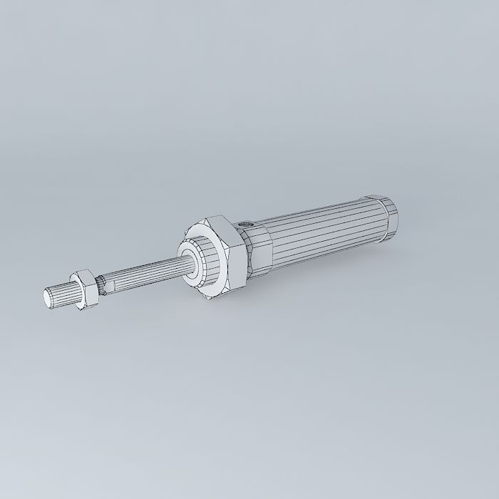 ISO 6432 cylinder diameter 16 mm flat back. Free 3D model_3
