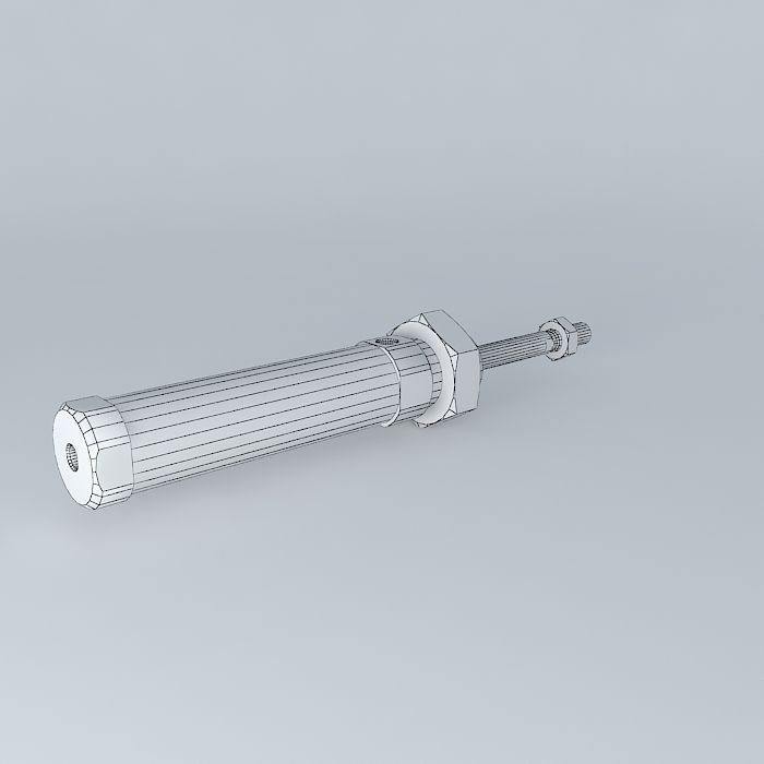 ISO 6432 cylinder diameter 16 mm flat back. Free 3D model_4