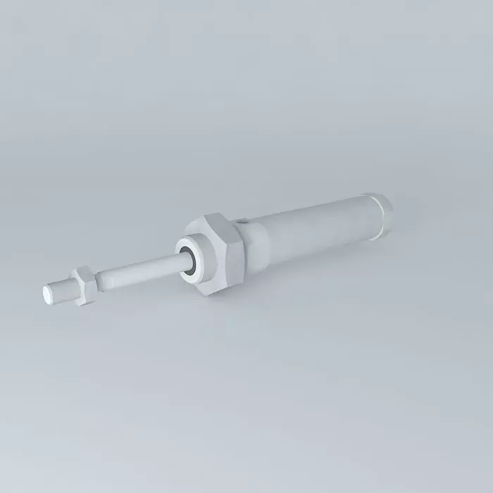 ISO 6432 cylinder diameter 16 mm flat back. Free 3D model_0