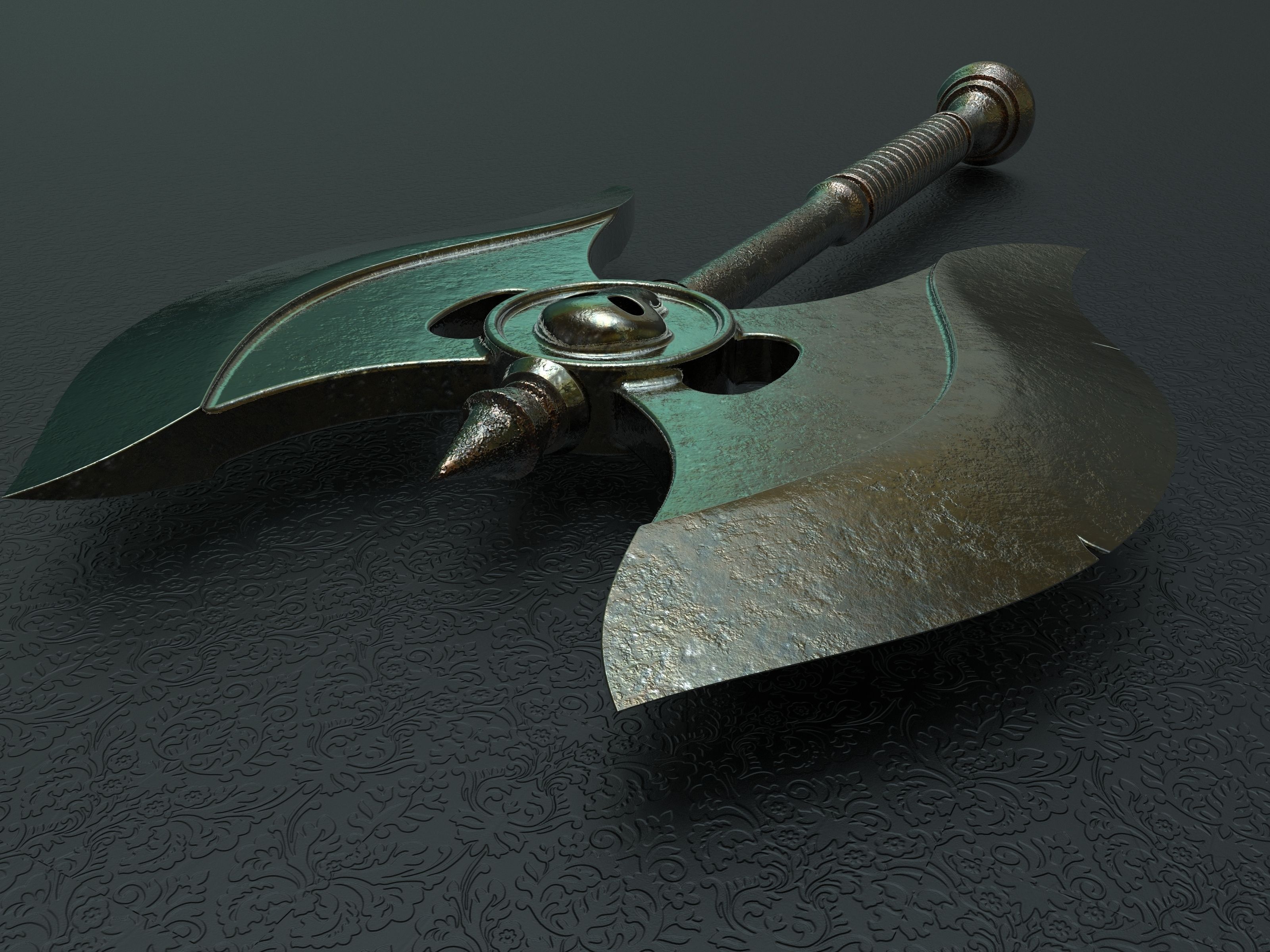 Battle axe 1  3D model_2