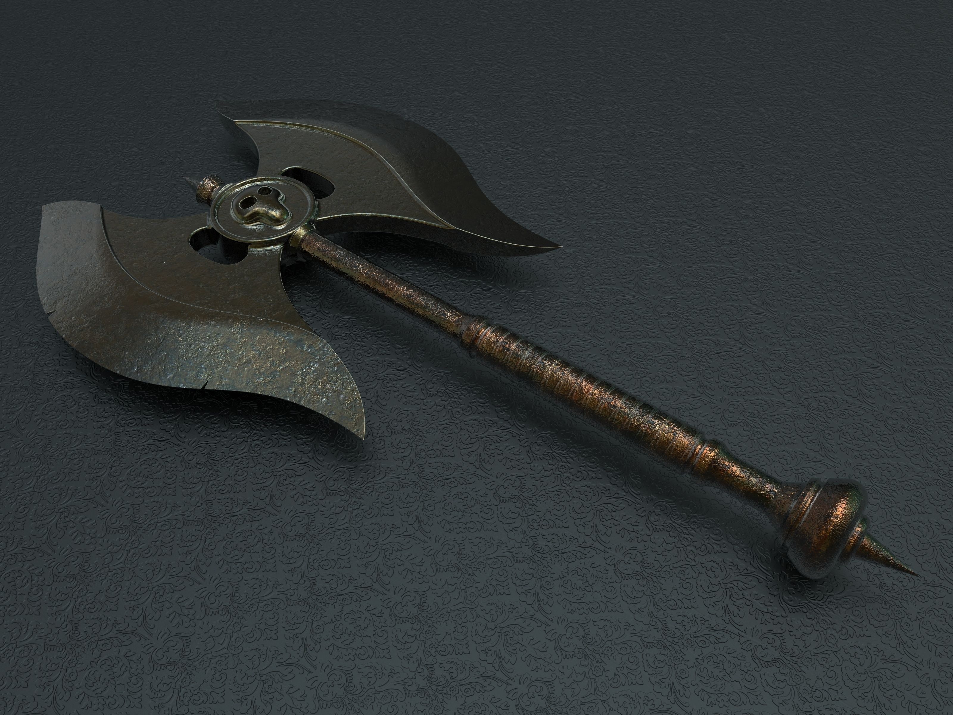 Battle axe 1  3D model_1