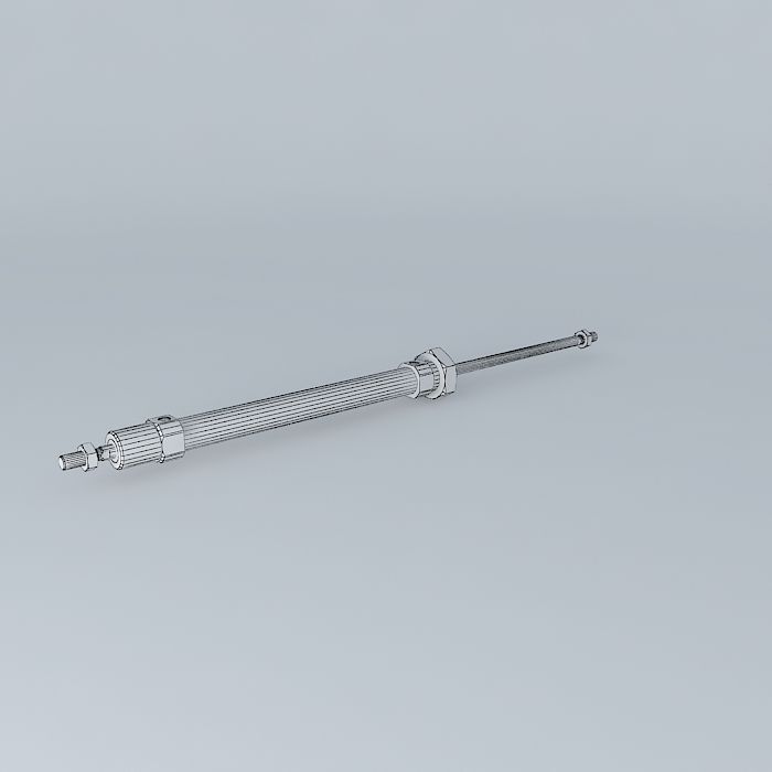 ISO 6432 cylinder diameter 12 mm through rod. Free 3D model_4
