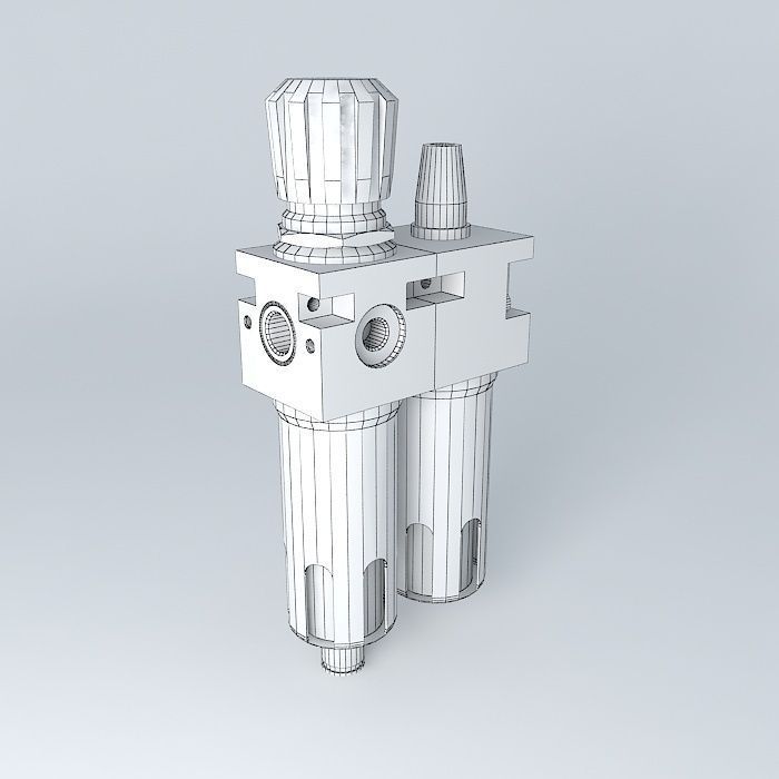 Filter regulator lubricator 1/4 (preassembled) Free 3D model_3