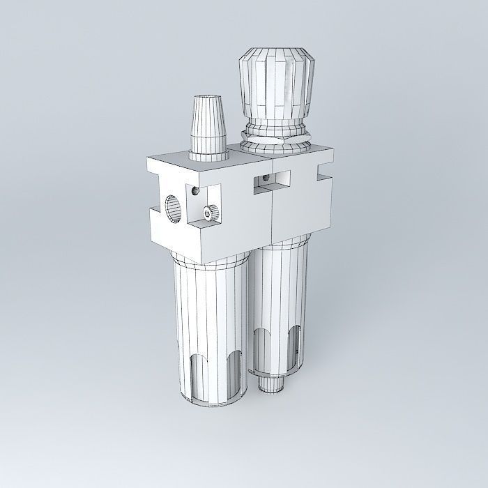 Filter regulator lubricator 1/4 (preassembled) Free 3D model_4