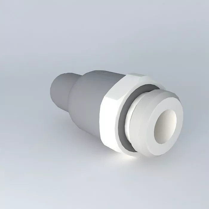 Check exhaust fitting cylindrical male G1 4 diameter 6 Free 3D model